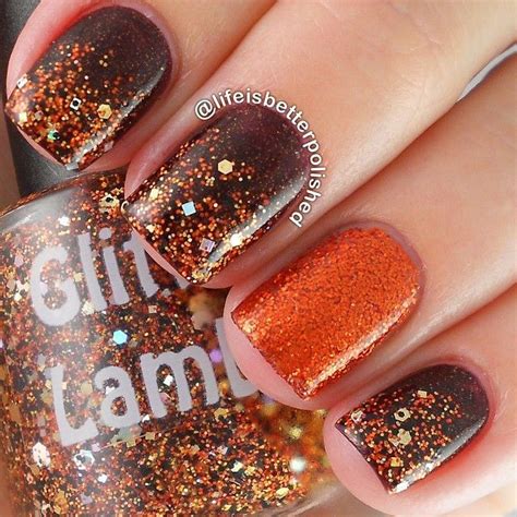 autumn glitter nail polish